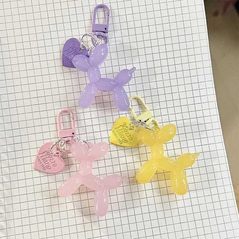 Cartoon Acrylic Balloon Dog Keychains For Women Y2k Bag Pendant Couple Car Keychain Jewelry Gift Decoration Accessories W250526