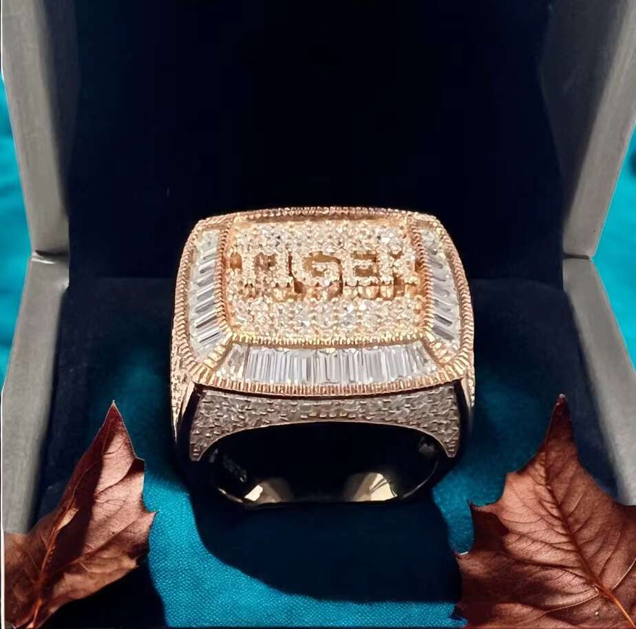 Hip Hop Fine Jewelry Rings Gold Iced Out VVS Moissanite Diamond Silver 10K 14K Plated Men CLASSIC 925 Sterling Silver Ring
