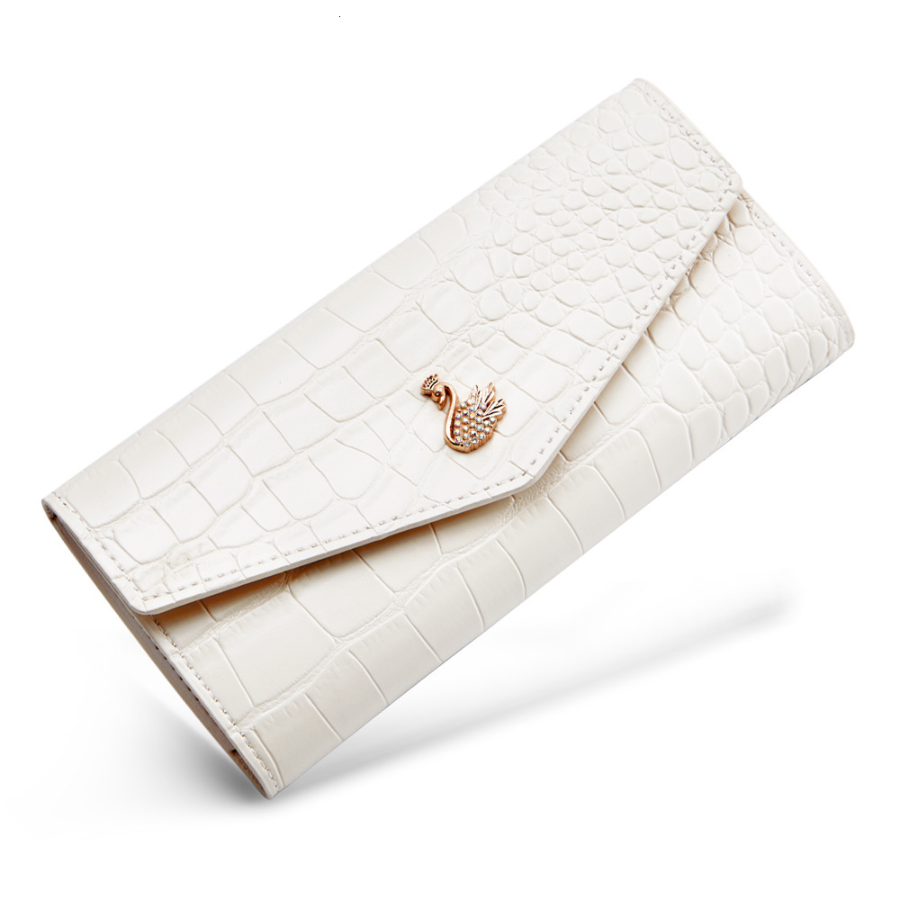 New women's long wallet ultra-thin fashion little swan multi card slot transparent ID card wallet designer men's wallet