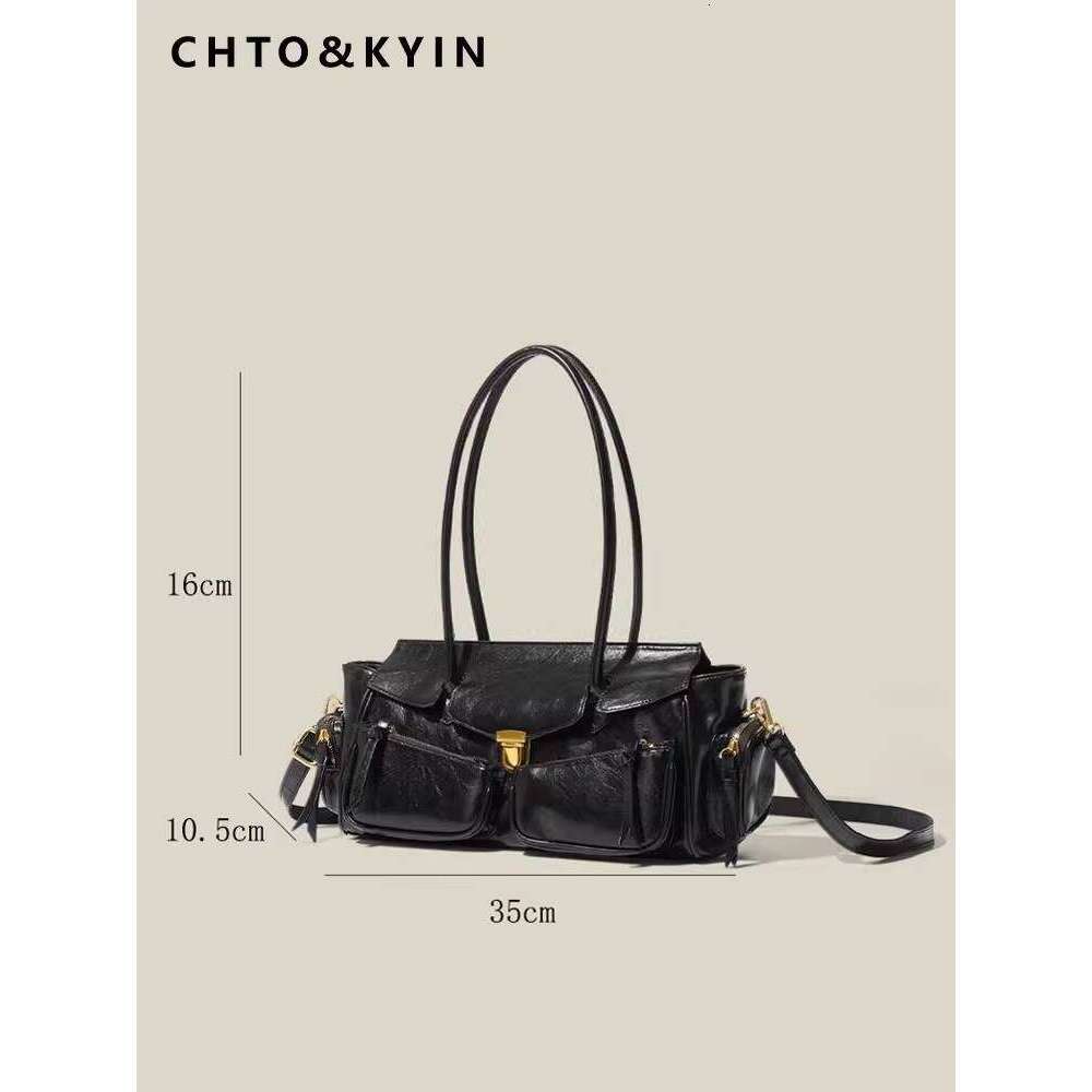 Women s Sweet Cool Style Motorcycle High end Large Capacity Commuter Shoulder Underarm Crossbody Bag