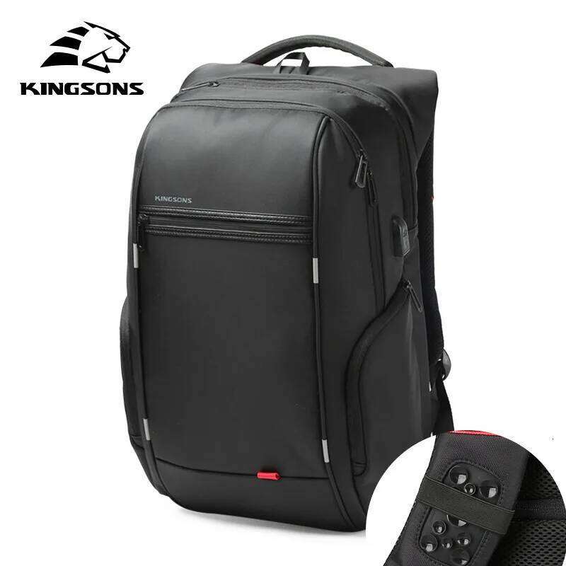 Kingsons Men Backpacks Laptop USB Charger Bag Anti theft Backpack for Teenager Fashion Male Travel