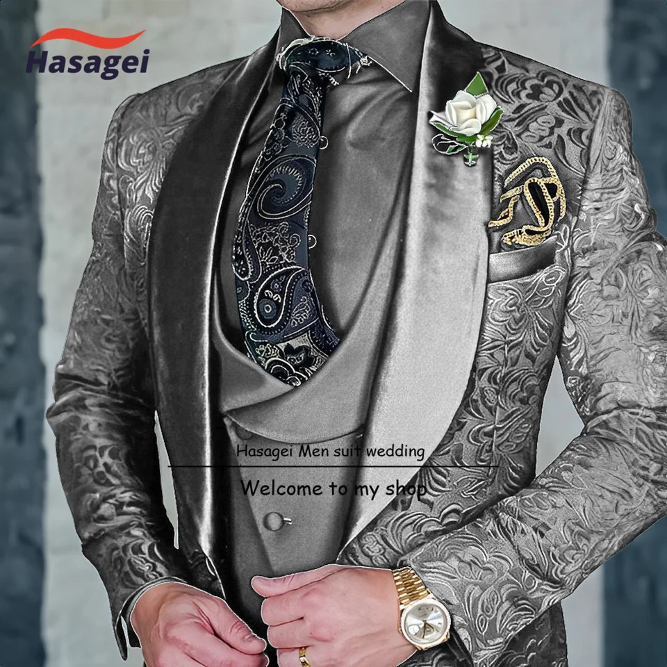Mens Groom Terno Suit Italian Custom Black Smoking Tuxedo Jacket 3-piece Set Jacket Vest Pants Mens Wedding Suit 250522