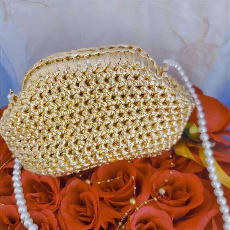 Ms inclined bag, woven fashion single shoulder cloth line set package Hand bag