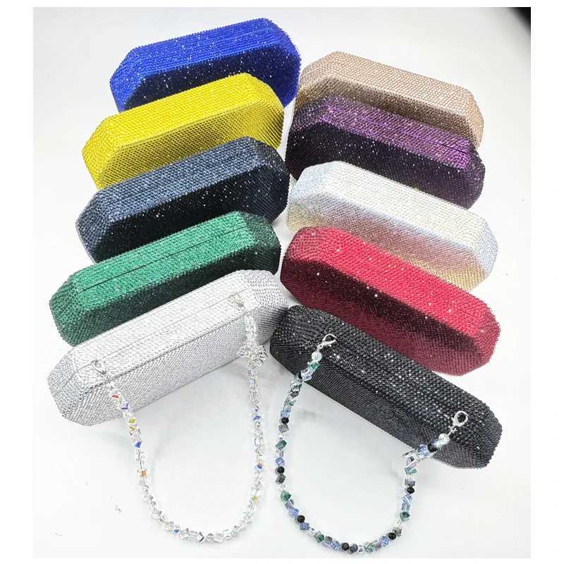 Luxury Ladies Clutch Evening Bag Handbag Crystal Chain Rhinestone Butterfly Chain Wedding Party Christmas Gift Golden Wallet W250527
