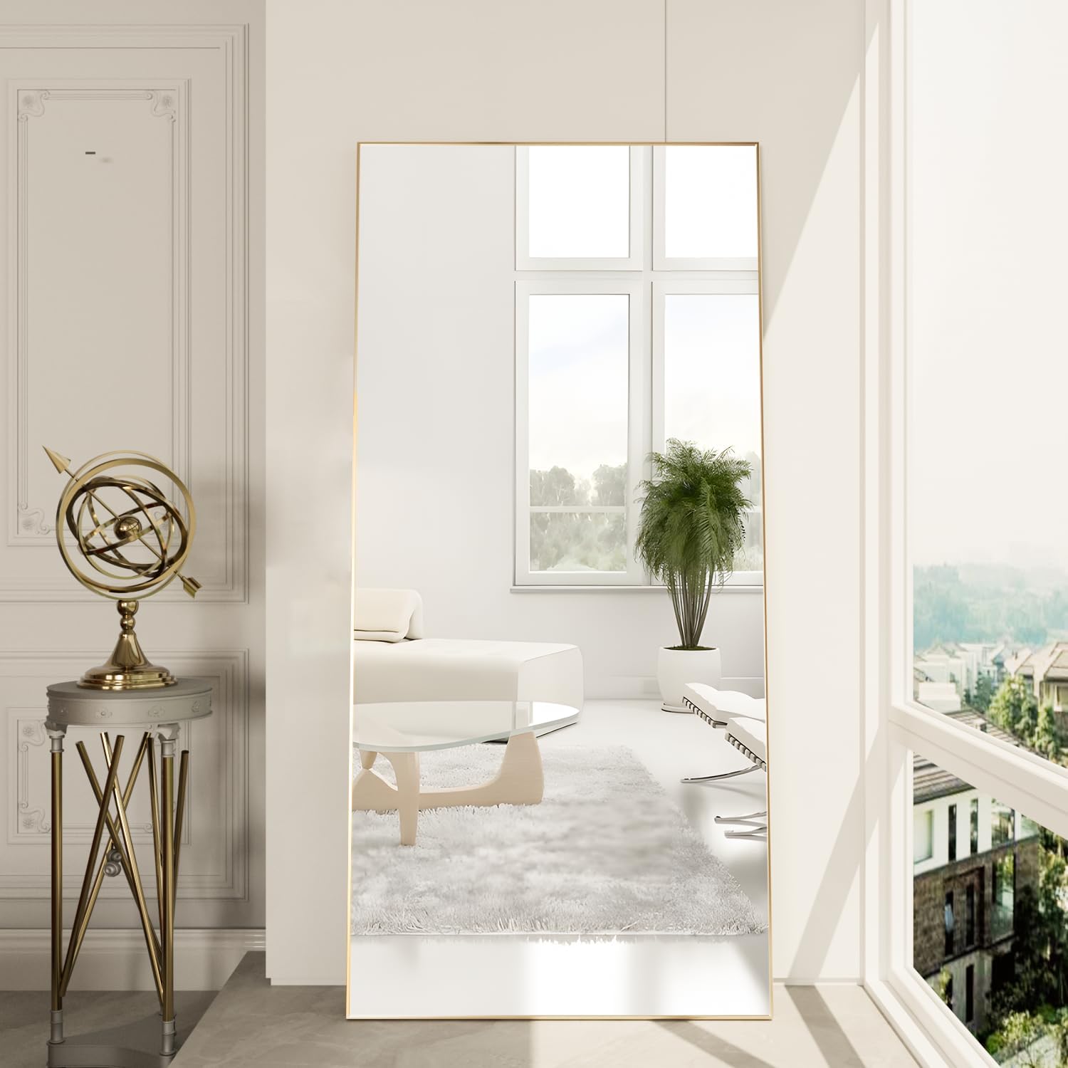 cassilando gold full length metal frame mirror largesized floor wall standable 65 h x 24 w