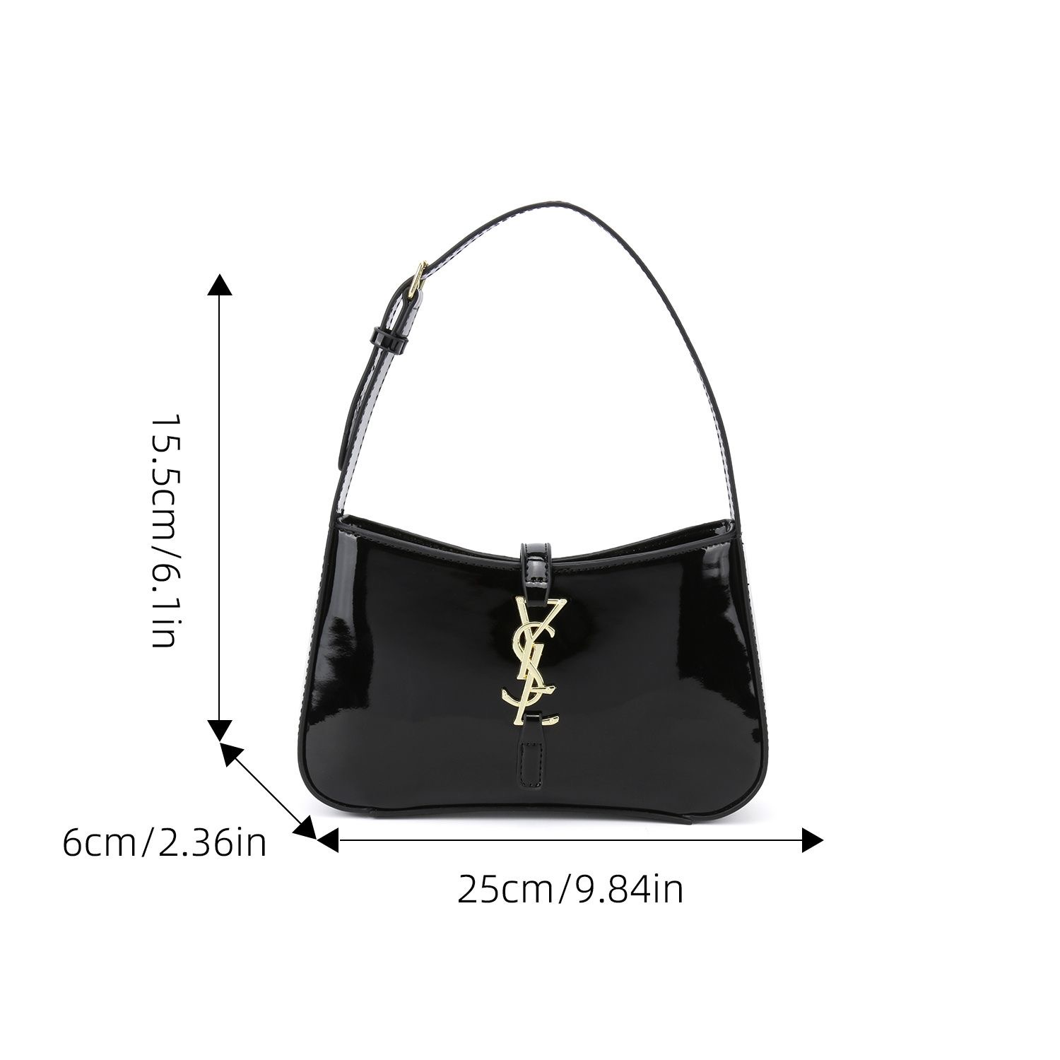 2025 Designer Shoulder Bags for Women Shiny Genuine Leather Crossbody Purse Large Capacity Commuting Work Bag Luxury Underarm Handbag Fashion Accessor