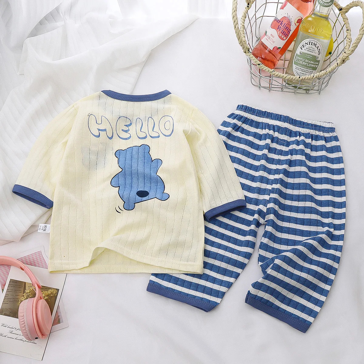 Baby Pajama Sets Cotton Child Pajamas Toddler Long Sleeve Nightwear Kids Cartoon Homewear Clothes 250527