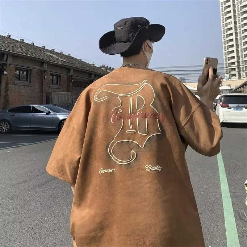 8XL Casual Short Sleeve Loose Printed Retro American Gothic Hollow T-shirt Z250527