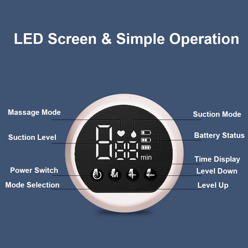 Electric Breast Pump with LED Screen Milk Puller for Breastfeeding Low Noise 180ml Bottle BPAfree 250527