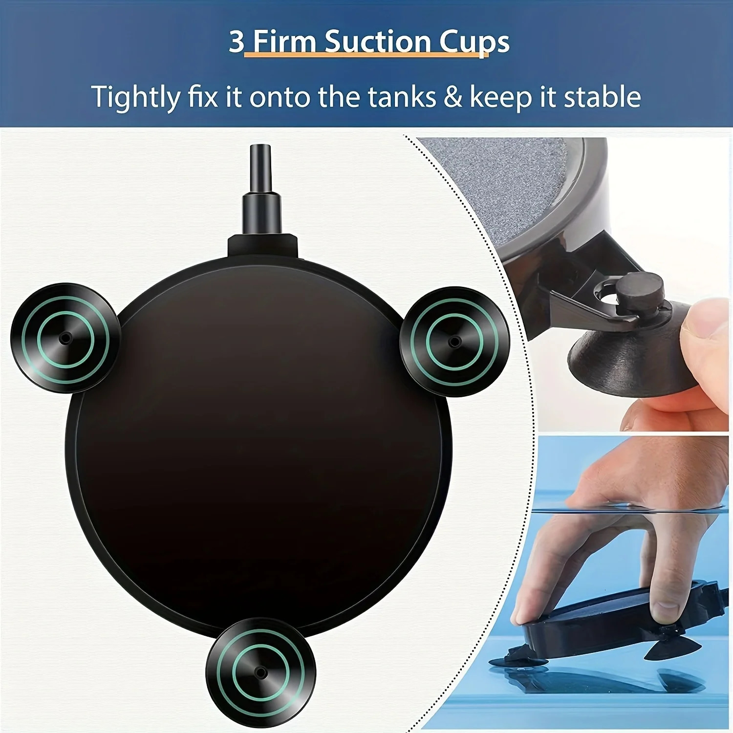 Air Stone Disc 4 Inch with Shell and Sucker for Aquarium Fish Tank and Hydroponics Air Pump Bubble Diffuser with Suction Cups fo 250523