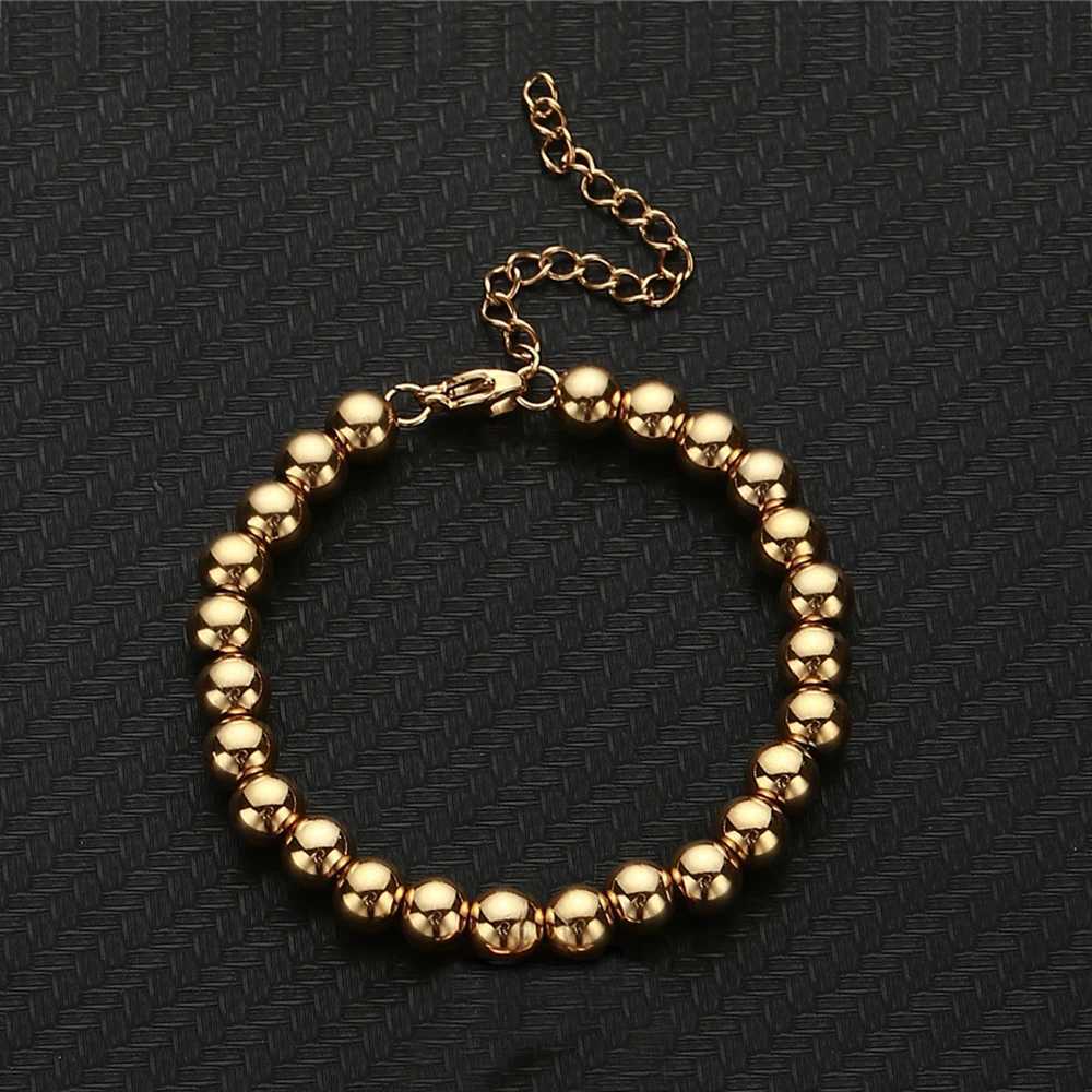 MisenBaBa Stainless Steel Ball Beads Cuff Bracelet for Women Gold Silver Color Beaded Bracelets Charms Metal Statement Jewelry W250526