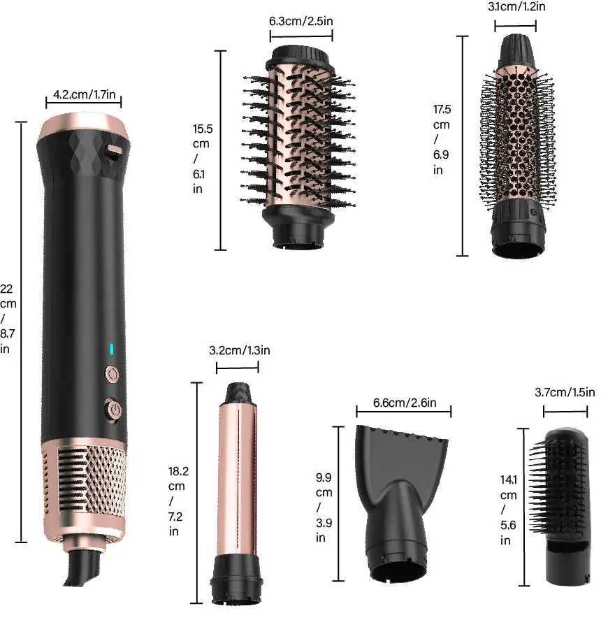 Sale 6 1 High Speed BLDC Motor Hair Styling Tool Negative Ion Hot Air Brush Wrap Straightener Dryer Curler Electric MCH z250527
