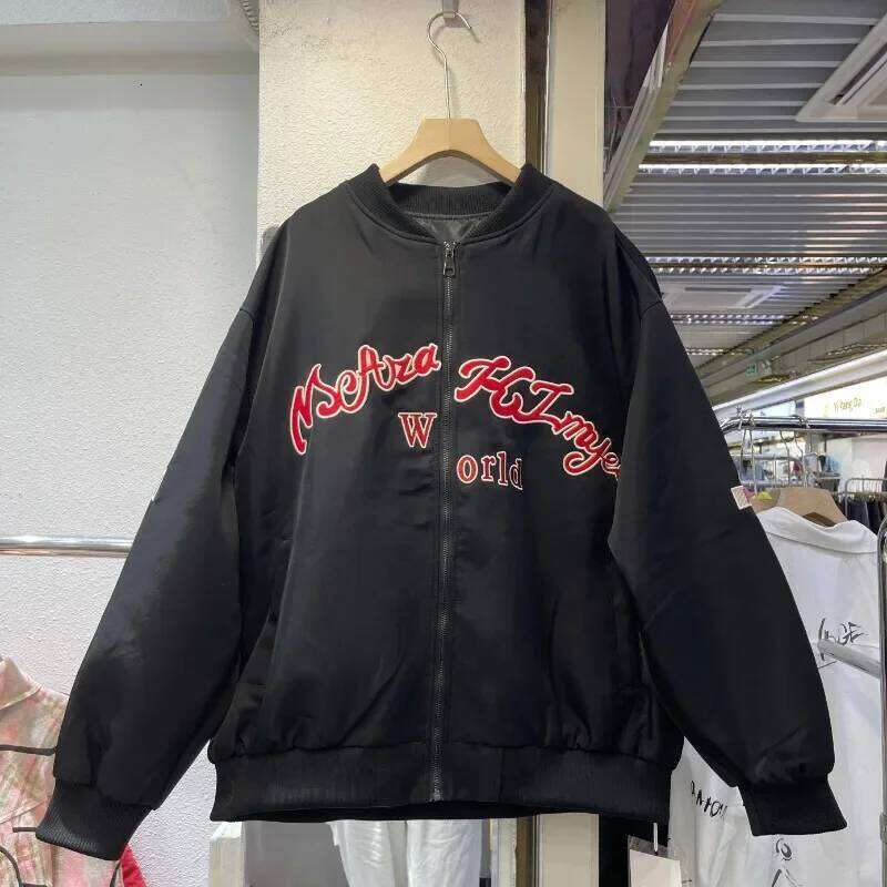 Chic Design Sense Long-Sleeved Jackets Cute Sweet Cartoon Casual Versatile Loose Thickened Coat Zipper Chaquetas 2025 Winter New