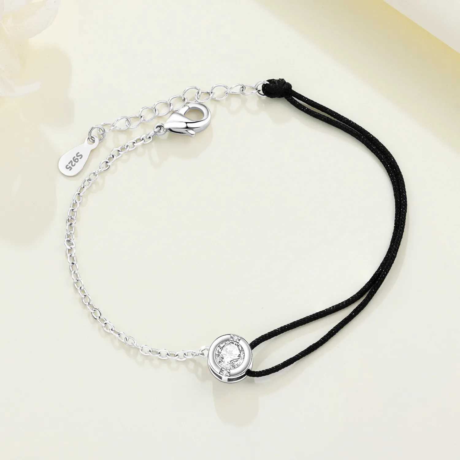 PANPOKI New 925 Sterling Silver Asymmetric Zircon Bracelet Chain Link Women Bracelet Birthday Trend Jewelry Fine Gifts W250526