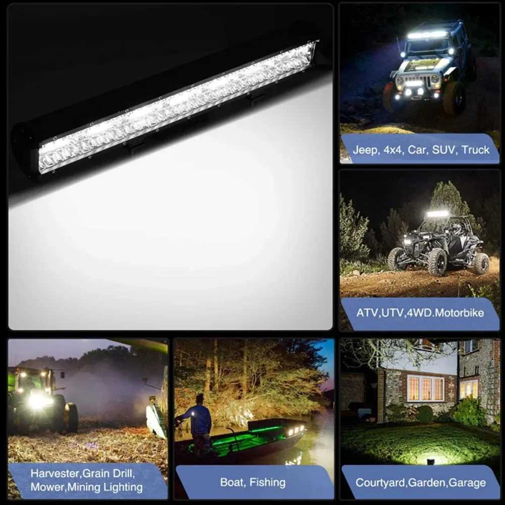 Car LED Light Bar Offroad 4x4 Spotlights Fog Lamp 12V 24V 3 Rows Headlight Truck Farm Tractor Boat SUV ATV Light Bar/work LightXJ250527