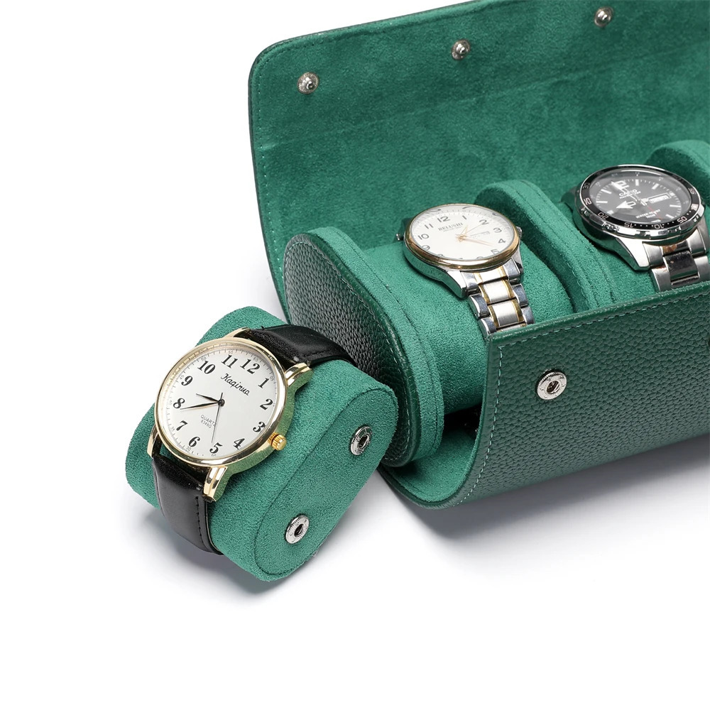 Embers Green Watch Roll 1 2 3 slots Genuine Watch Storage Box Travel Bag Watch Case Gift Box For Rolex 250526