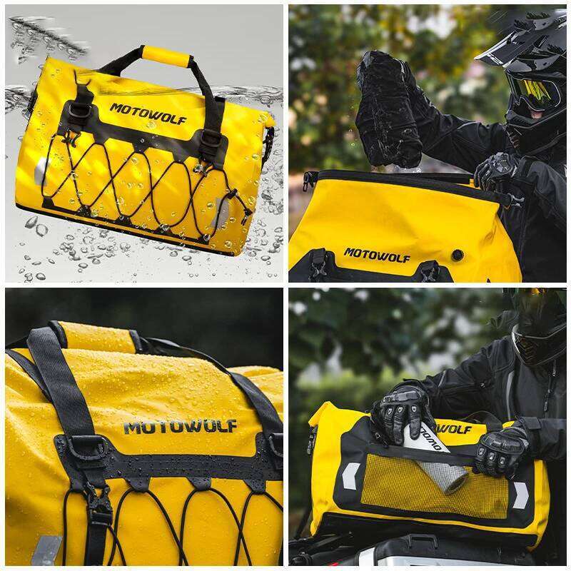 Waterproof Tail Travel Outdoor Dry Roll Pack 40/66/90L Lage Backpack Motorcycle Seat Bag