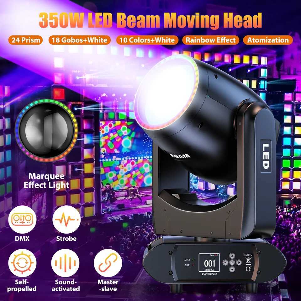 Yiflamefly 350W LCD Moving Head Light Stage Light DMX512 17CH Control Channel for Disco DJ Dance Hall Party Bar Performance XJ250527
