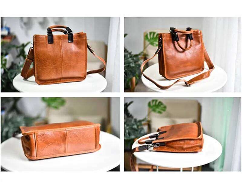 Designer Bag Vintage Literary Casual Genuine Leather Women Handbag Simple Ladies Female Weekend Daily Party Real Cowhide Shoulder Bag