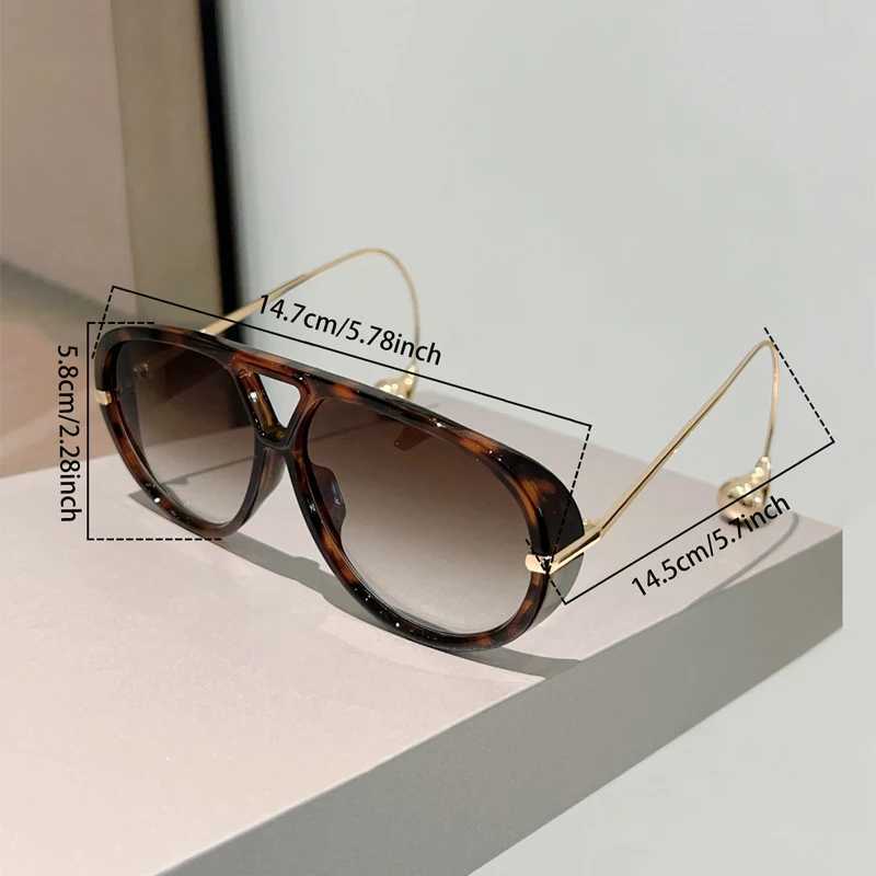 KAMMPT Oversized Pilot Sunglasses 2025 New in Fashion Double Bridge Gradient Shades Women Trendy Luxury Brand Design Sun Glasses Z250527