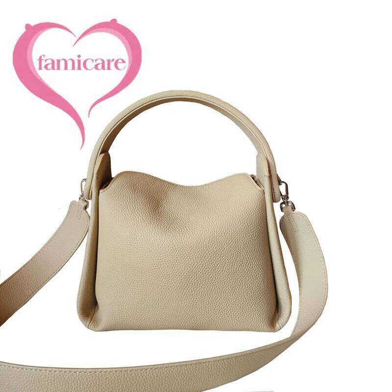 Famicare Soft Female Genuine Leather Shoulder Women Messenger Bags Fashion Lady Shopping Square Handbag New 2023