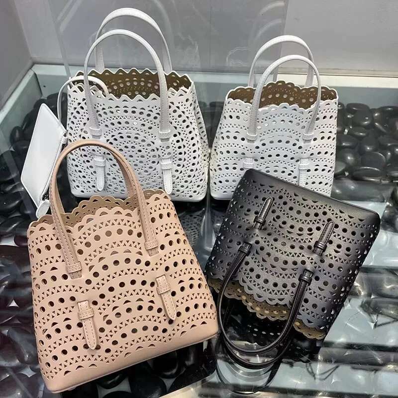 2025 Genuine Leather Women's Shoulder Bag Fashion Hollow-Out Designer Tote Handbag