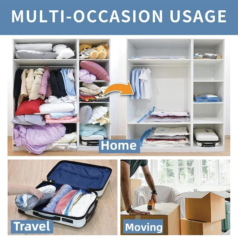 Vacuum Storage Bags for Storing Clothes Organizer Vacuum Seal Bag Space Saving Bags for Pillow Blanket Travel Vacuum Bag Package 250526