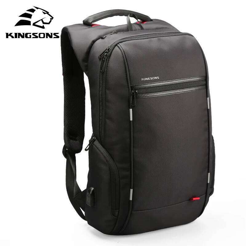 Kingsons Men Backpacks Laptop USB Charger Bag Anti theft Backpack for Teenager Fashion Male Travel
