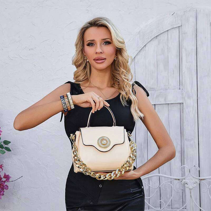 Women's Bags Designer Brand Classic Shoulder Women Versatile Retro Acrylic Chain Textured Handbag Large Capacity Flap Crossbody Bag
