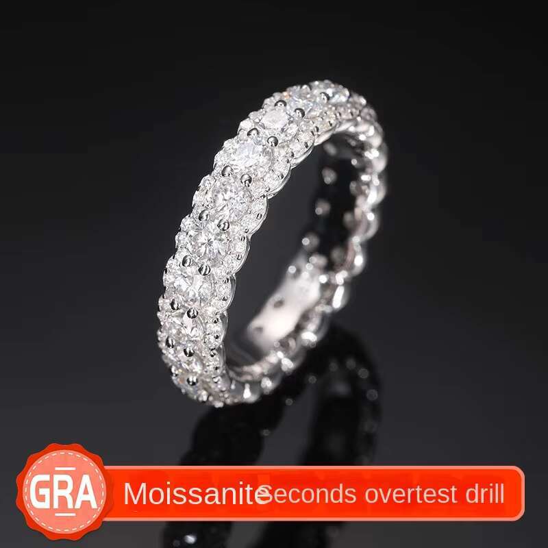 Europe the United States New S925 Sterling Silver Moissanite Ring 6-12 Ring Accessories in Stock for Hip Hop Rock Candy Styles
