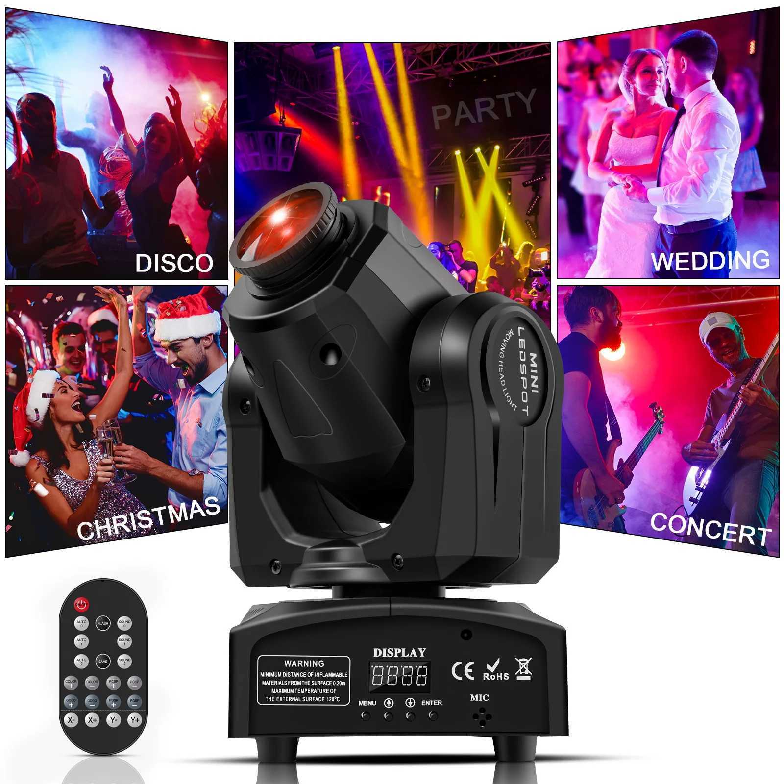 UKing 60W LED Moving Head Light Mini Spot Gobo Stage Light DMX512 Remote Pattern Beam Effect Light for Disco Wedding DJ Party XJ250527