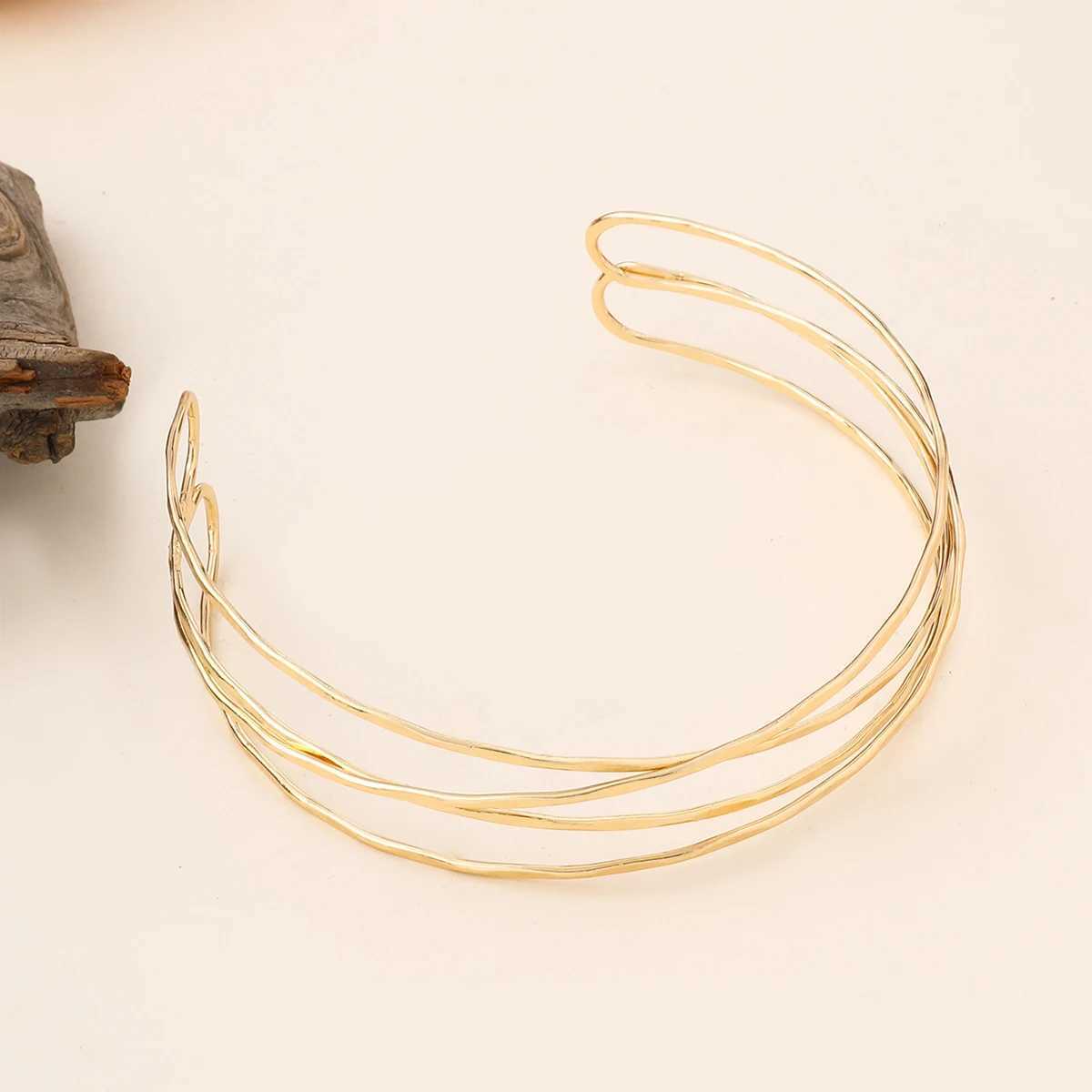 FTCY Gold Color Arm Cuff Bracelet for Women Vintage Greek Womens Upper Arm Bracelet Adjustable Open Bangles Jewelry Gifts W250526