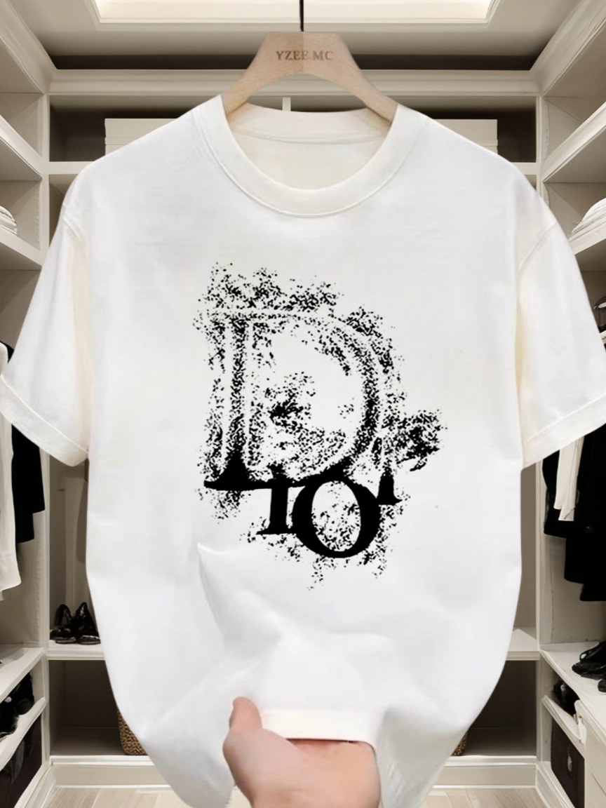Hot Free shipping designer t-shirt for mens t-shirt black white New Summer Loose Trendy Brand Heavy Duty T-shirt