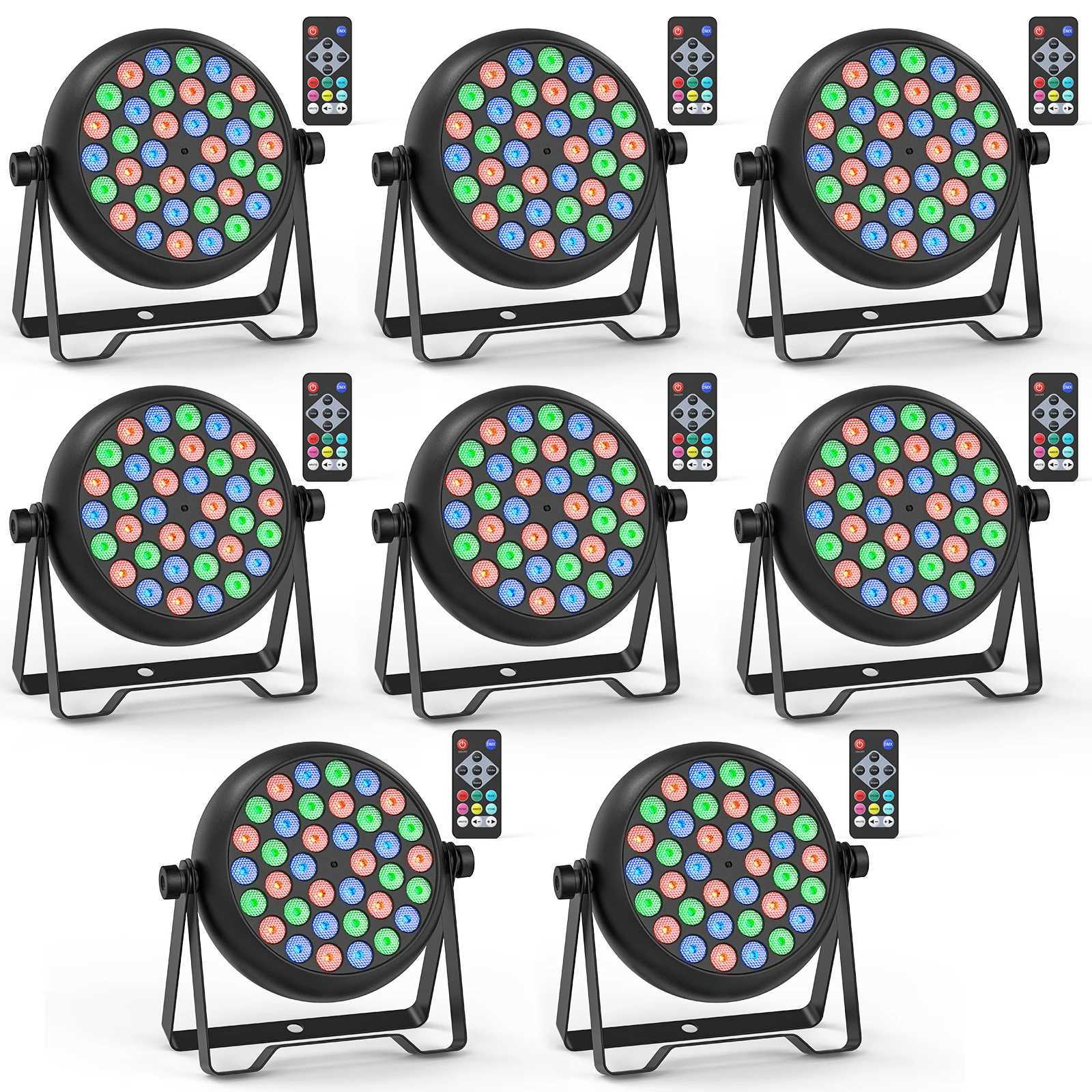Somspot 4/8PCS RGB LED Par Light Stage Light Effect Projector for DJ Disco Party Holiday Christmas Bar Club Wedding Birthday XJ250527