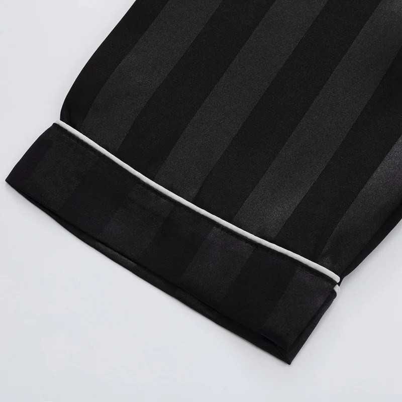 Summer Chiffon Striped Black Pajama Set for Boys 514 Years Teens Girls Clothes Set 250527