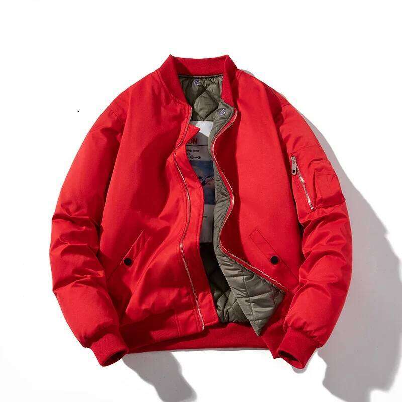 Men Bomber Solid Autumn Winter Pilot Jacket Women Vintage Fashion Hooded Baseball Coat Casual Windbreak Parkas Red Pink