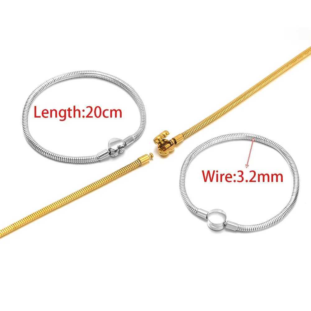 1pc High Quality Snake Bracelet for Women Original Gold Plated Round Heart Clasp Bangle Fit Fashion Party Jewelry Weddings Gifts W250526