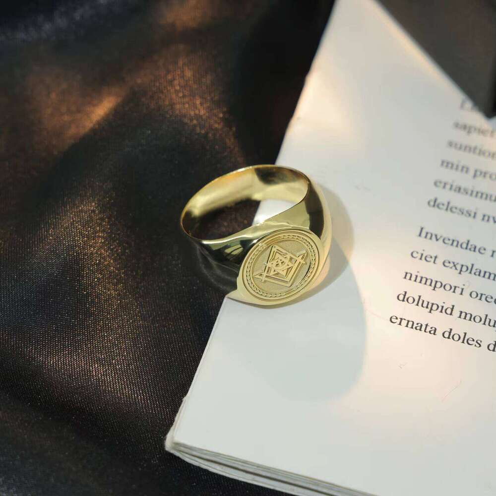 3D Stainless Steel Ring Personalized Gold Plated Letters Men Jewelry for Lover Gift Wholesale