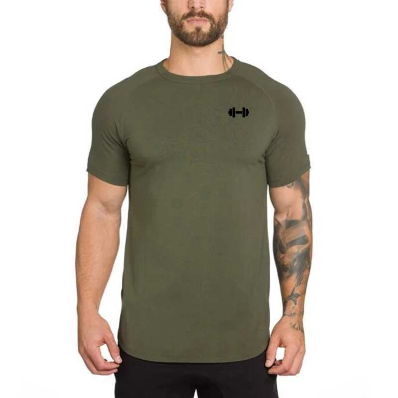 2023 Mens T-shirt Male Sports Gym Muscle Fitness T Shirt Blouses Loose Short Sleeve Summer Bodybuilding Tee Tops Mens Clothing Z250527