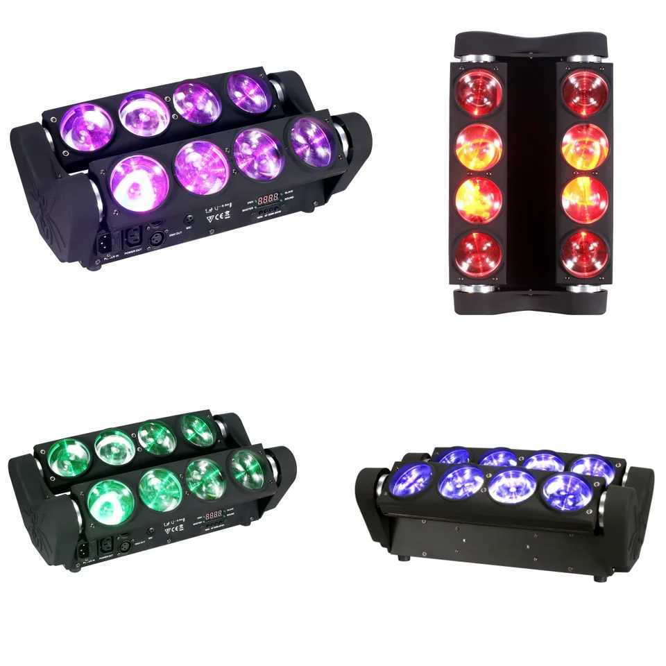 8x15W 4in1 RGBW Beam Moving Head Wash DJ Bar Strobe Stage Effects LED Spider Light XJ250527