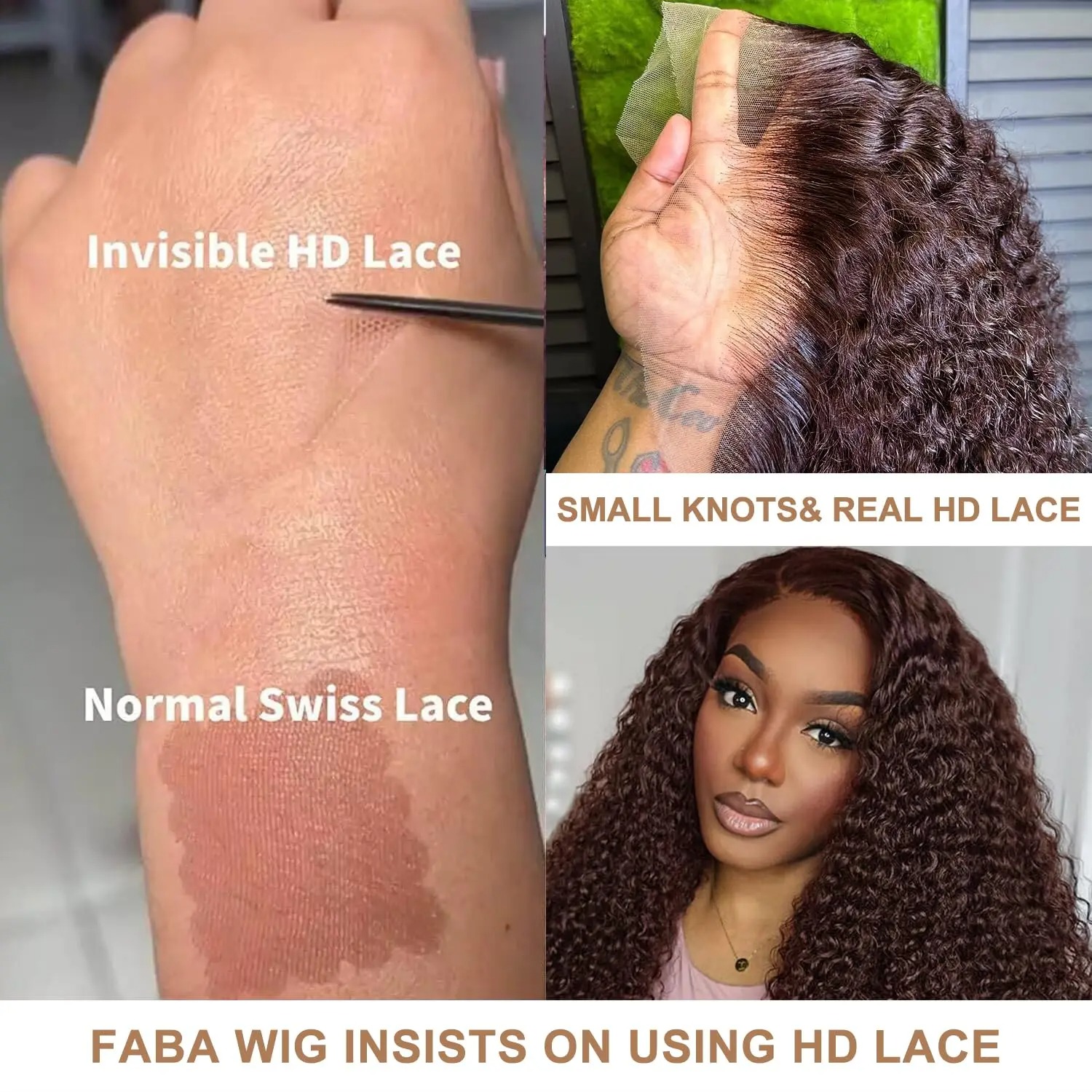 250 Density Chocolate Brown Deep Wave Lace Front Human Hair Wig 34 Inch Color Hd Lace Frontal Wig For Women 13x6 Water Curly synthetic Wigs