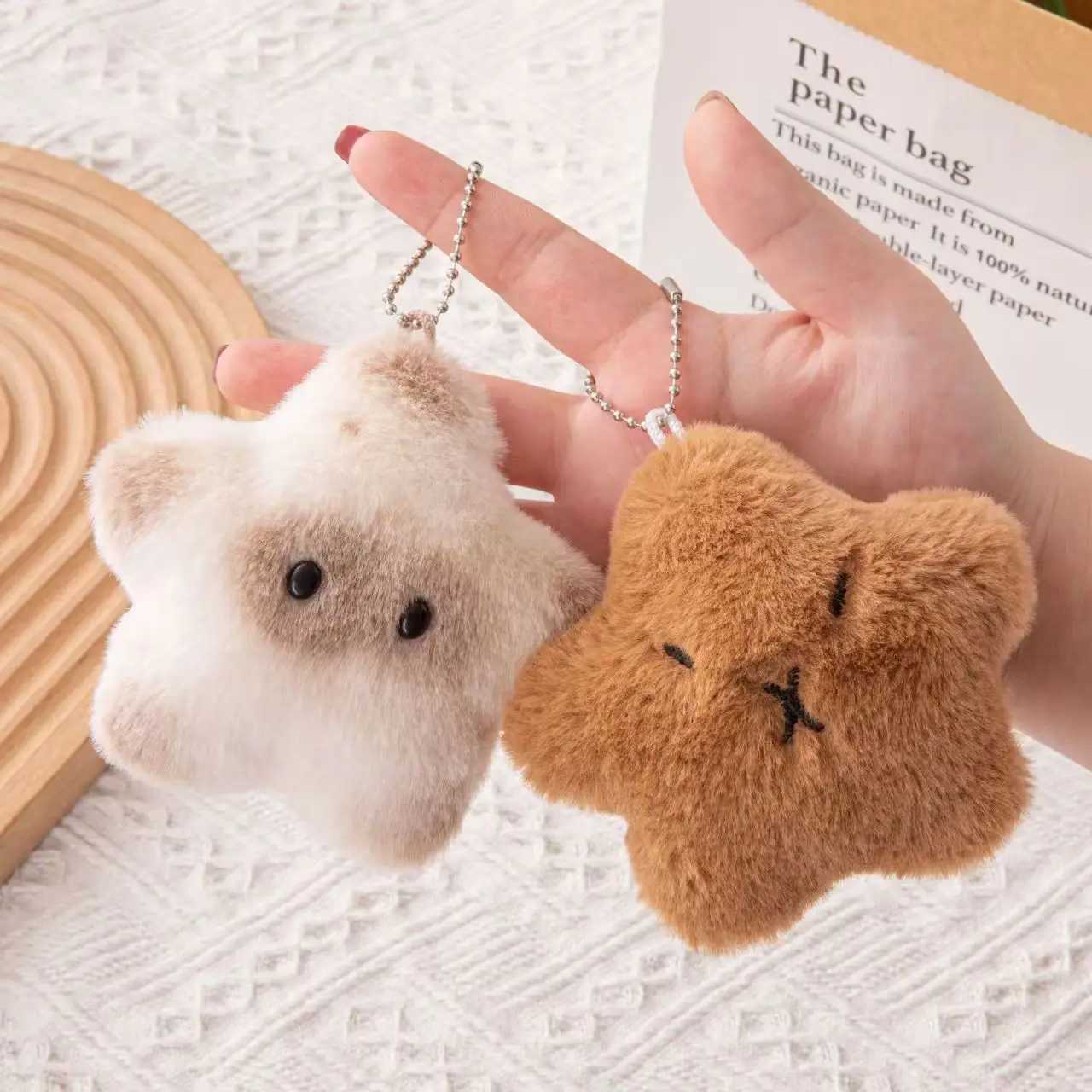 Cartoon Squeeze Capybara Plush Keychain Kawaii Plush Stuffed Soft Siamese Cat Keyring Toys Keyring Squeak Capybara Doll Kids W250526