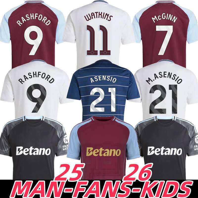 25 26 Football Shirt TIELEMANS MCGINN AsTOnS CARLOS VilLaeS men kids kits away RASHFORD 150th OZZY Soccer Jerseys 150 Year ASENSIO BAILEY WATKINS KAMARA ONANA