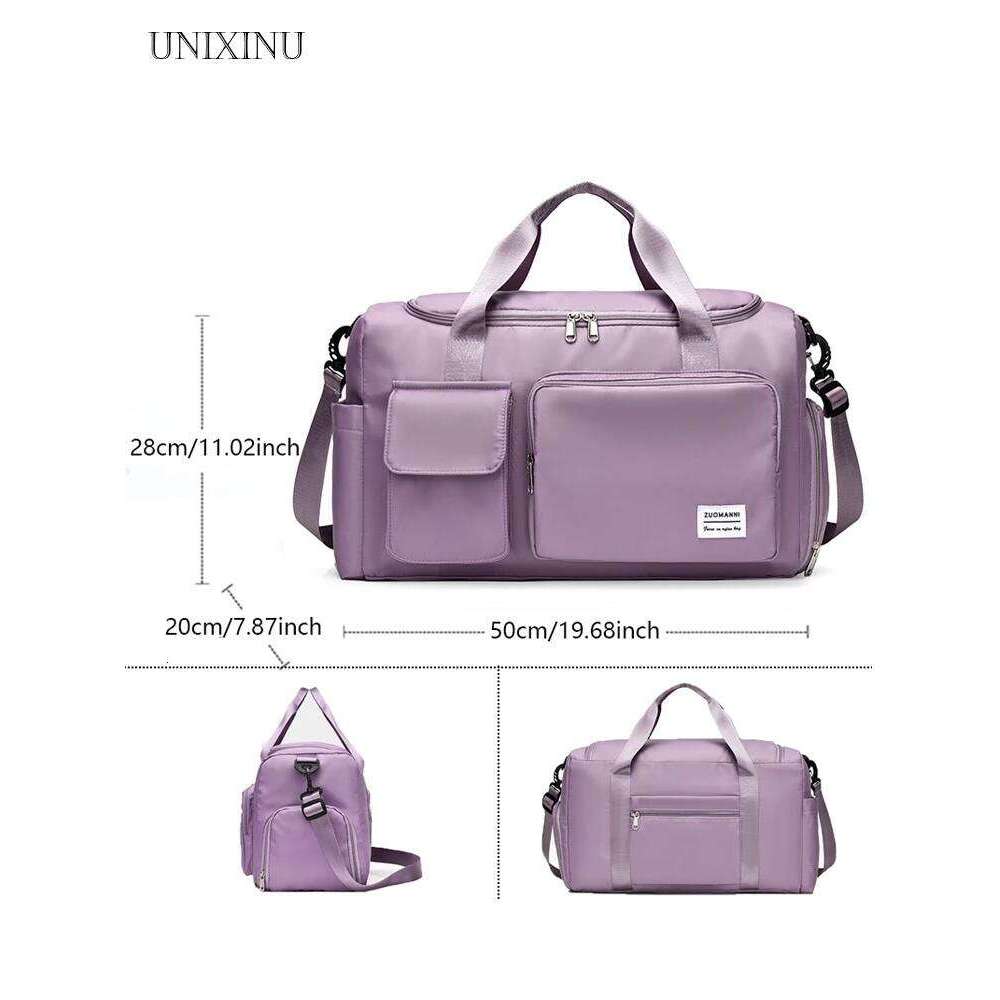 UNIXINU Carry On Travel Bag Large Capacity Weekender Overnight Duffle with Shoe Compartment Sports Fiess Bags for Women
