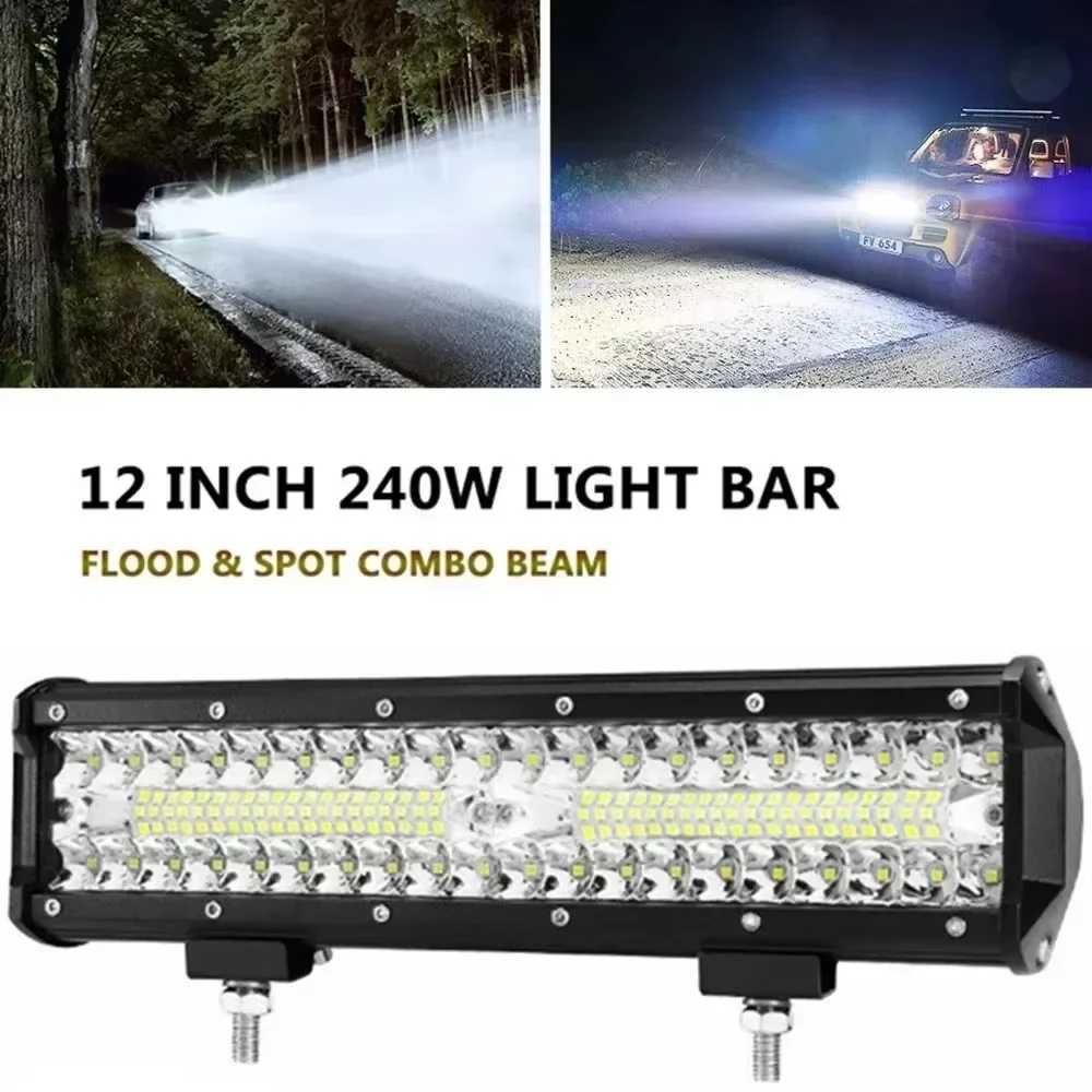 12inch 88LED 264W 5 Row LED Bar Spotlight Flood 12V 24V Offroad LED Light Bar For Truck 4X4 Off Road Car SUV ATV Work LightXJ250527