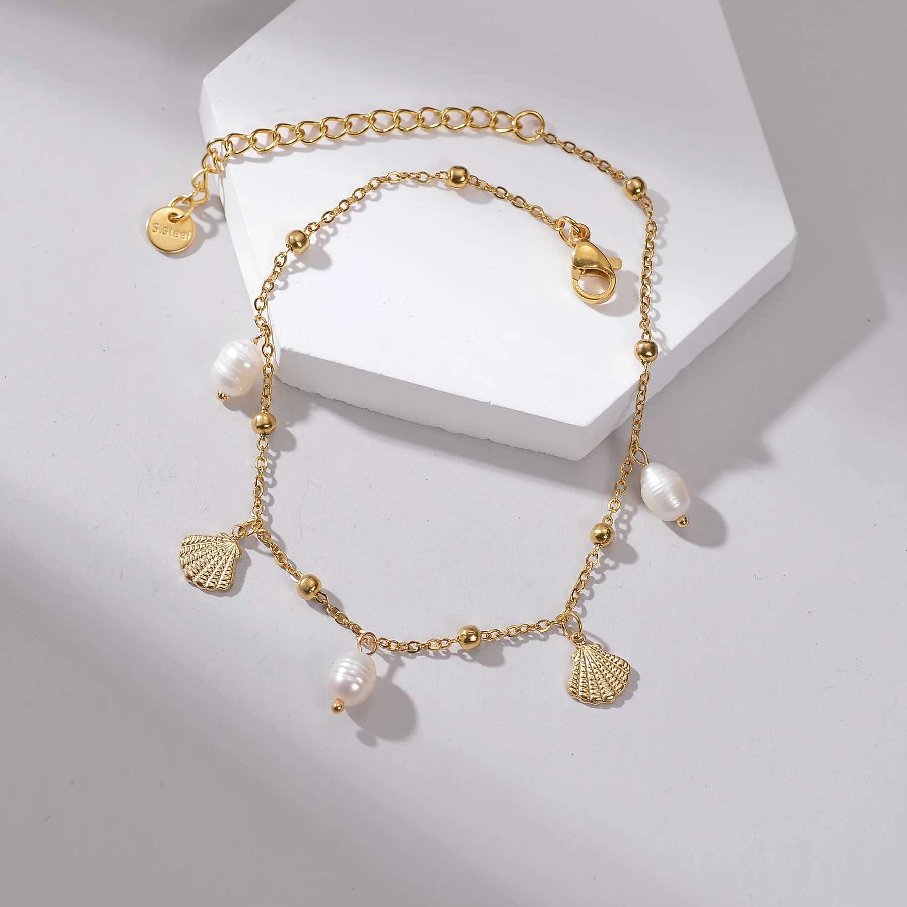 UZone Fashion Bead Pendant Ankle Chain Bracelet On Leg Foot Stainless Steel Adjustable Charm Feet Chain for Women Jewelry Gift W250526