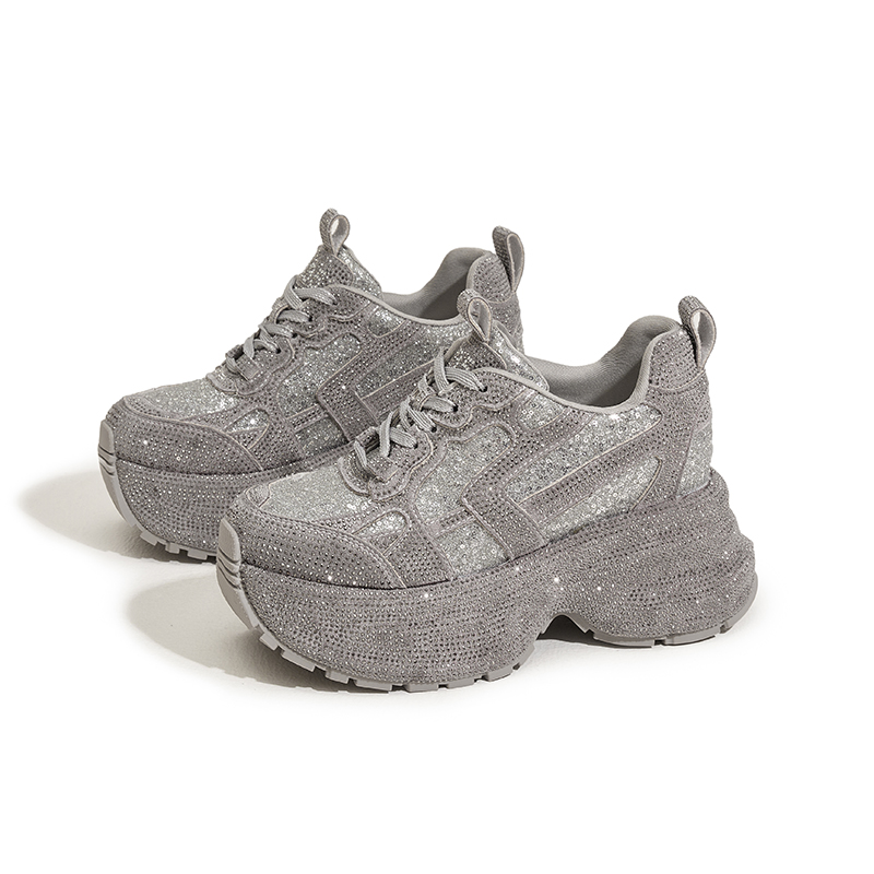 Designer Spring and Autumn 2025 New Style Fashionable and Versatile Insole Height-Increasing Women's Shoes Thick-Soled Casual Sports Shoes Z8903