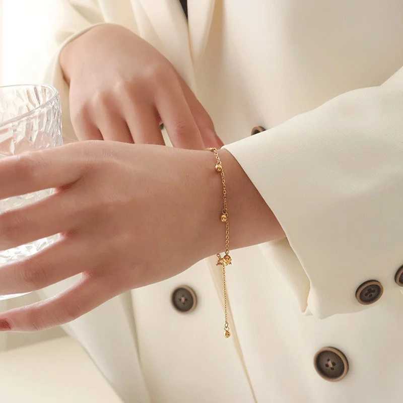 Ramos Stainless Steel Elegant Delicate Simple Semicircle Fringe Beaded Bracelet Ladies Jewelry Party Gift W250526
