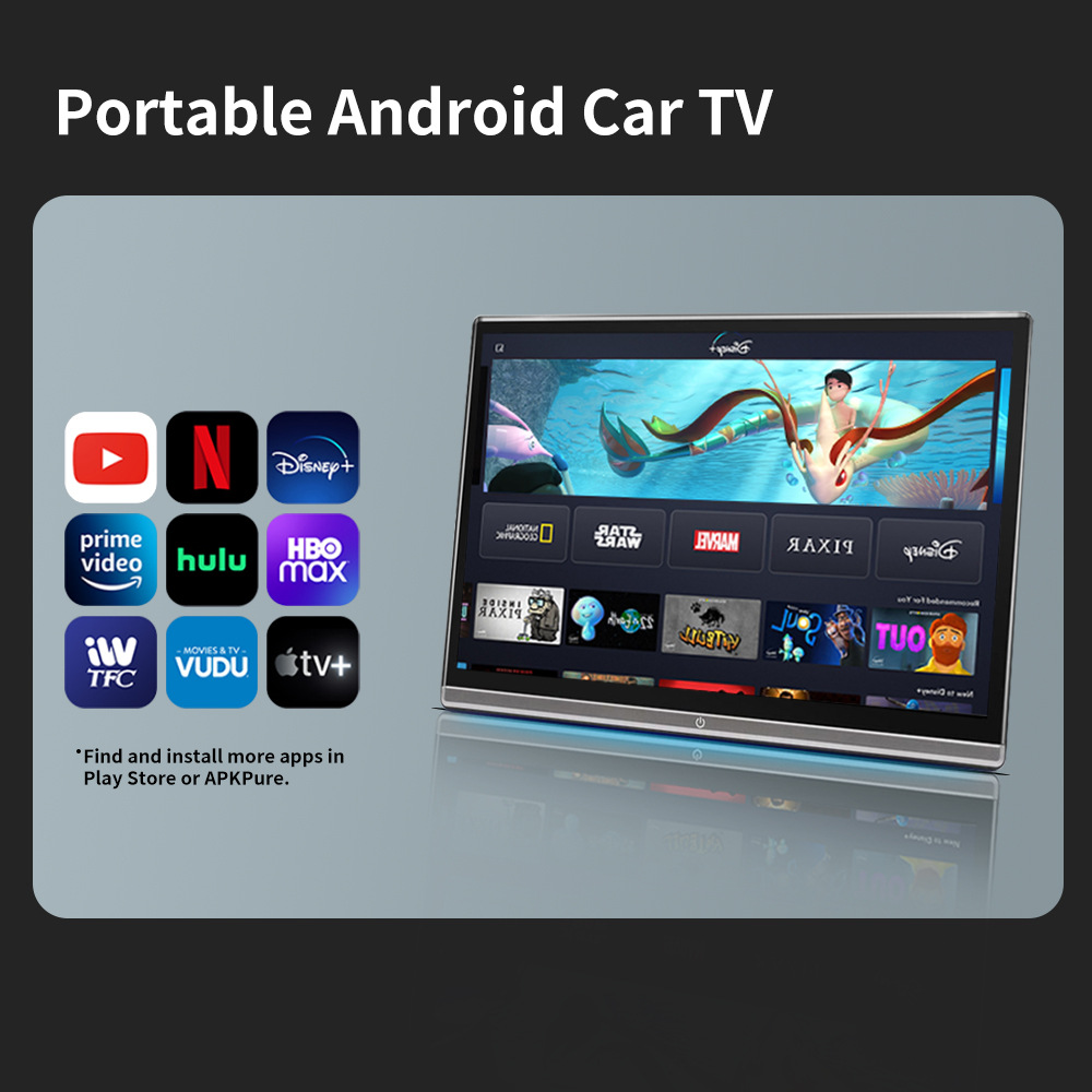 11.6 Inch 4K Headrest Player Mirror Link, HDMI, Sd Card, Headphone Jack, Portable Car Video WiFi Touch Screen with Bluetooth, FM and 2G+32G