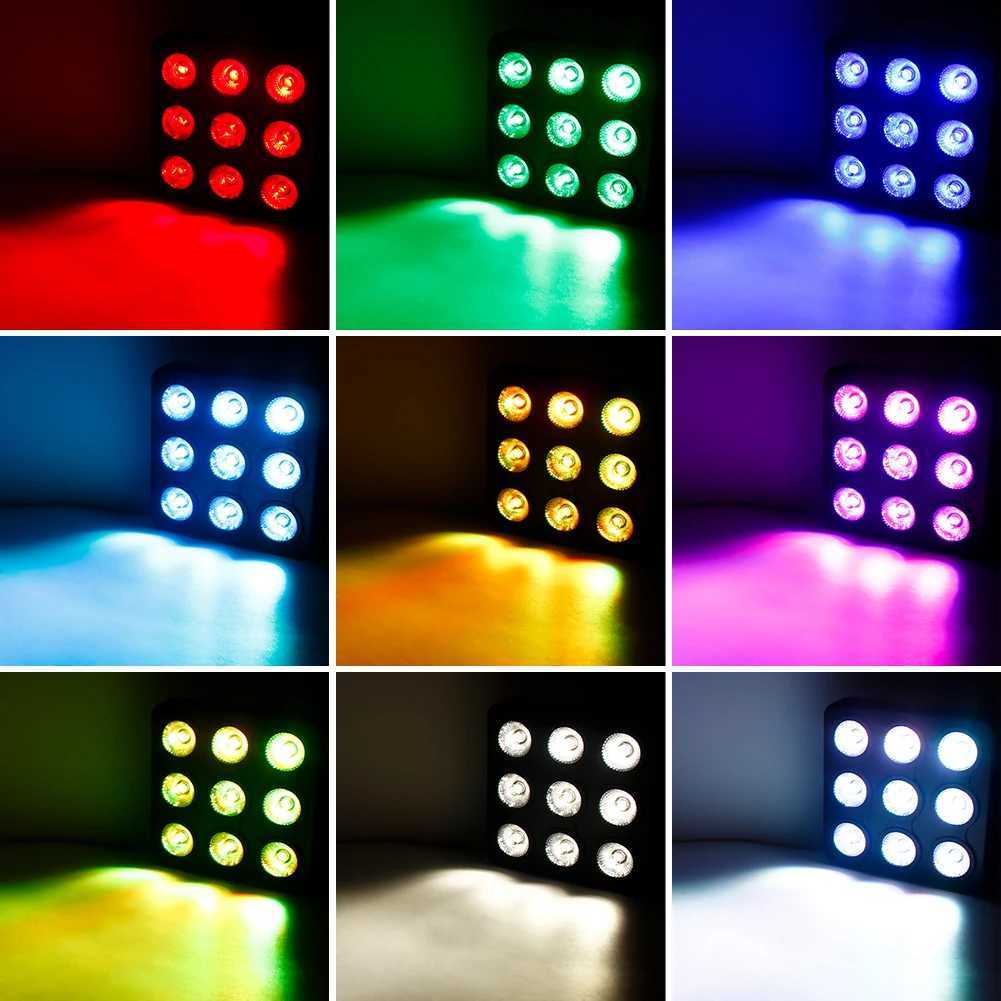 UKing 4PCS 9x10W LED Square Par Light 8CH DMX512 Sound Activated Remote Control Stage Effect Lighting for DJ Disco Bar Party XJ250527